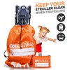 ONGUARD Waterproof Single and Double Stroller Bag for Airplane - Travel Stroller Cover - Airplane Stroller Travel System - Gate Check Stroller Bag - Baby Airplane Essentials - Orange