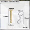 20 Pairs Shear Pins and Cotters Pins,Replacement Shear Pins for Snowblower 738-04124 and 714-04040, Shear Pin Kit Compatible with MTD Craftsman Cub Cadet Troy Bilt Snowblowers