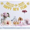 Hello 2025,Happy New Year Banner,2025 New Years sign Decor,Goodbye 2024,Cheers 2025,Christmas New Years Eve Party Decor Supplies Gold