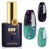 YTD Likomey Brocade Glitter Color Changing Gel Nail Polish,15ml Bright Green To Dark Green Shimmer Glitter Mood Temperature Change Colors Iridescent Flakes,Ombre Thermal Gift,WB349