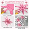 Pink Silver Star Balloons,Explosion Star Balloons Kit with 6Pcs 22Inch Cone Star Foil Balloons and 10Pcs 10Inch Four Pointed Star Balloons for Birthday Anniversary Disco Party Decorations