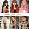LINGHANG Long Platinum Blonde Wigs with Bangs Long Wavy wigs for Women,Platinum wig Heat Resistant Synthetic Fiber Wigs for Halloween Cosplay Party