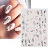 9 Sheets Rose Gold Nail Art Stickers Decal,Retro Rose Gold Nail Foil Decals Nail Supplies 3D Self-Adhesive Graffiti Fun Abstract Leopard Print Botanical Line Nail Design Luxury for Nail Art Decoration