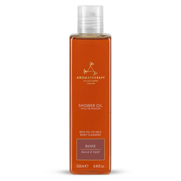 Aromatherapy Associates Rose Shower Oil. Soothing Blend of Rose, Geranium and Palmarosa Essential Oils to Cleanse, Nourish and Moisturize (8.45 fl oz)