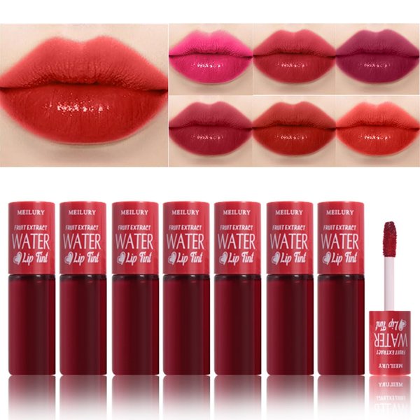 ZAMANIYA 7 Colors Lip Tint Stain Set,Mini Moisturizing Liquid Lipstick,Multi-functional Lip and Cheek Stain,Plumping and Hydrating Lip Gloss,Long-lasting Non-sticky,Waterproof Korean Water Lip Tint.