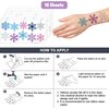 100 PCS Blue Snowflake Temporary Tattoos Sticker Winter Birthday Snowflake Christmas Party Decorations Decor Supplies Favors Gifts for Girls Boys Baby Showers Cute Fake Tattoos Classroom Reward Themed