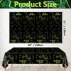 PTECDROTS 4 Pcs Game On Tablecloths, Green Video Game Party Table Covers, Rectangular Table Decoration for Boys Gamer Level Up Gaming Party Supplies, 51 x 86.6 Inch