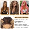 Wear and Go Glueless Wigs Human Hair Pre Plucked Pre Cut 5x5 HD Transparent Lace Closure Wigs Human Hair 180% Density P4/27 Highlight Ombre Body Wave Lace Front Wigs Human Hair 18 Inch