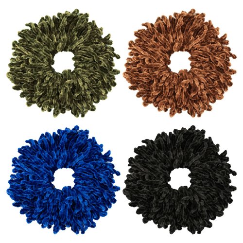 RP Remarkable Power, 4 Pack Volumizing Hair Scrunchie Hijab Volumizer Headwear Plain Big Hairband Hair Tie Ring for Women Girls