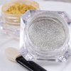 Metallic Chrome Powder Hisight 2 pcs Nail Art Mirror Glitter Chrome Pigment Powder Dust Nail Sequins Gold Silver Color Nail Art Tools with Sponge Stick ×2 (Silver Gold)