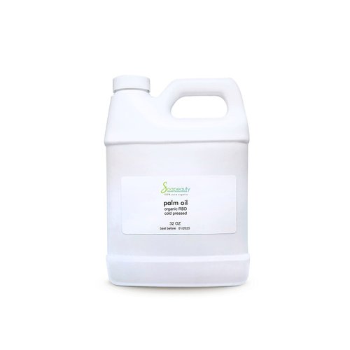 Soapeauty Palm Oil RBD for Skin & Hair Growth 100% Pure Natural, Cold Pressed Vegetable Oil for Men and Women - Vitamin E | 64 Oz