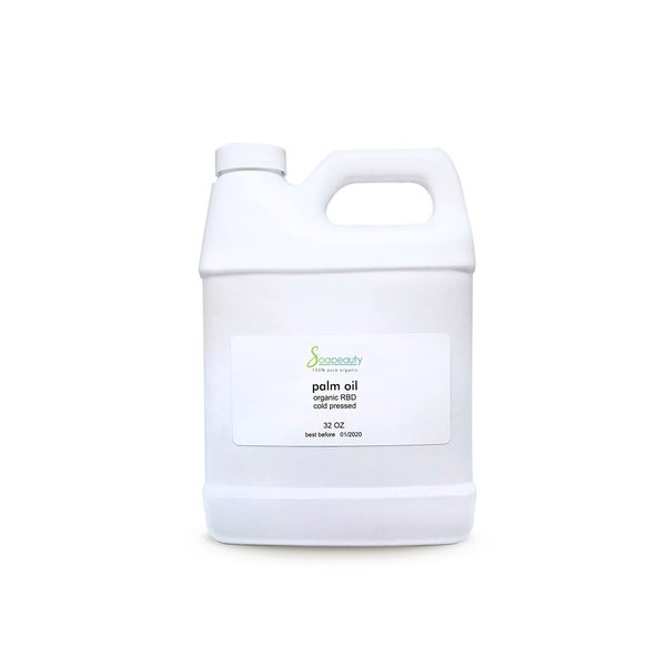 Soapeauty Palm Oil RBD for Skin & Hair Growth 100% Pure Natural, Cold Pressed Vegetable Oil for Men and Women - Vitamin E | 64 Oz