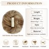 Wodelanle Messy Bun Hair Piece Claw Clip Messy Hair Bun Wavy Curly Chignon Hair Bun Extensions Tousled Updo Hair Buns Claw Clip Ponytail Hairpieces Scrunchies for Women(Ash blonde mix Ginger Brown)