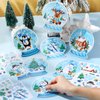 Chiisong 48 Sets Winter Christmas Craft Kit for Kids DIY Winter Polar Ornaments Craft Make Your Own Xmas Sticker Winter Holiday DIY Project for Winter Christmas Holiday Tree Home Decoration Supplies