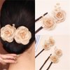 Ins Style Elegant Lazy Hair Curler, Crystal Hair Bun Maker, French Twist Hairstyle Bun Hair Accessories (Rose)