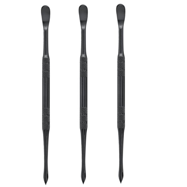 Suiwotin 3PCS Wax Carving Tools, Stainless Steel Wax Tool Carving Tool Kit, Double-Headed Sculpting Tool Spoon, Black