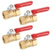 4pcs 1/4" Female Female NPT Brass Ball Valve Moisture Air Tank Drain Shut Off