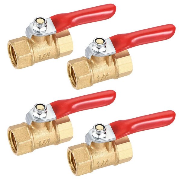 4pcs 1/4" Female Female NPT Brass Ball Valve Moisture Air Tank Drain Shut Off