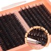 Mavphnee Fluffy Lash Extensions Kit 280Pcs Cluster Eyelash Extensions Thick D Curl Lash Clusters Volume 10-18MM DIY Individual Lashes Kit with Bond and Remover, Eyelash Tweezers(60D&80D 0.07D)