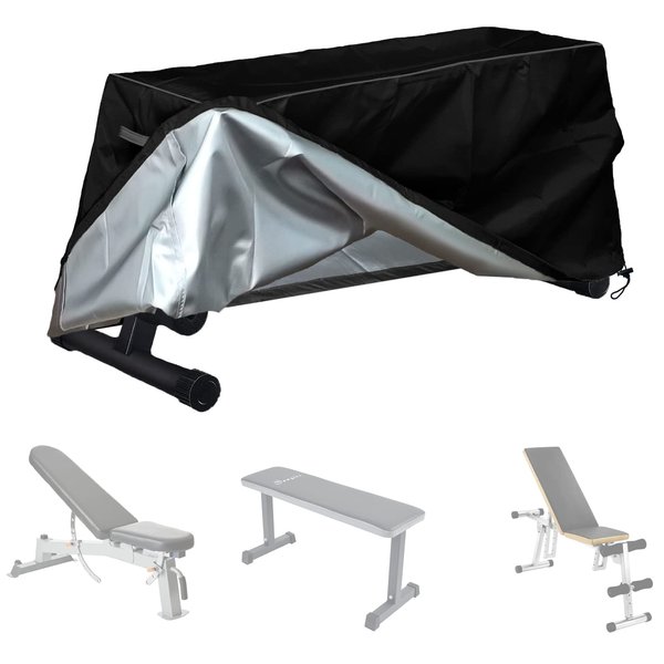 MBOOM Sit-up Board Cover, Suitable for Sit-up Board, Weight Bench, Weight Chair, Fitness Bench Protection, Waterproof, Dustproof and Sun Protection, Prevent Pets (Black, 52 "x60 x18 x21)