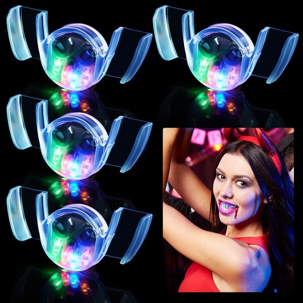 Lewtemi 36 Pcs Flashing Mouth Teeth Guard Light up Teeth Light up Mouthpiece Glow LED Party Favors for Halloween Rave Party Supplies Gift