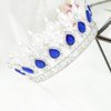 Fairyu Crowns and Tiaras Baorque Silver Rhinestone Vintage Bride Wedding Crowns Royal Birthday Crown Cake Topper Costume Headband Tiara for Women and Girls (Silve&Blue)