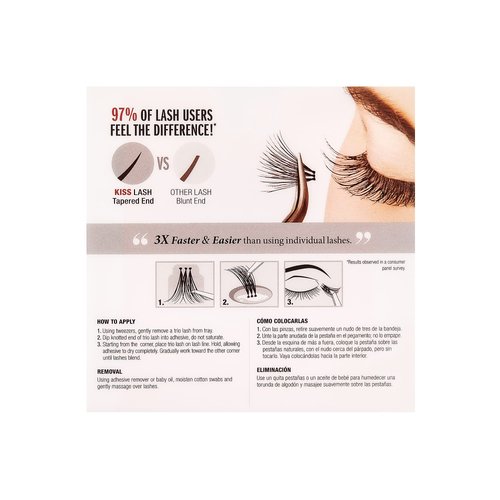 KISS Looks So Natural Trio Lash Medium Combo Pack, False Eyelashes with Tapered End Technology, 3D Lengths & Angles, Easy Grip Tray with Built-In Glue Pocket, 30 Trio Lashes in Short & Medium Lengths