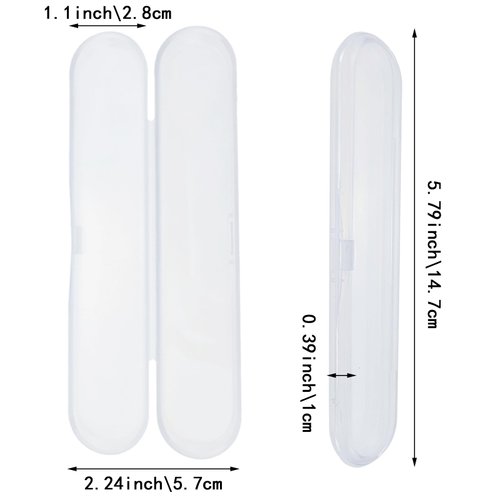 8 PACK Glass Nail File Case, Clear Glass Nail Files Case, Acne Needle Blackhead Acne Needle Organizer Case, Clear Box for Nail Tool for Storage Organizer Case