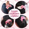3 Pieces Valentine Hair Scrunchies Romantic Hair Bands Valentine Heart Love Red Lips Design Hair Accessories Velvet Hair Elastic Ponytail Holders Party Favors Valentine Hair Ties for Girls Women