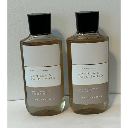 Bath Body Work Vanilla & Palo Santo Shower Gel 2-Piece Set