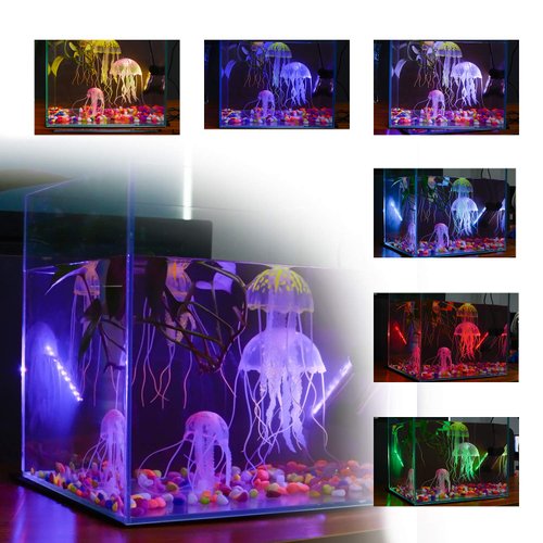 S SMIFUL LED Aquarium Lights RGB Fish Tank Lights Underwater IP68 Waterproof Submersible Remote Control Lid Hang Lights Color Changing Small Fish Aquarium Tank Pond Waterfall Lighting, 7.5 inch