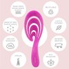 Ninabella Organic Detangling Hair Brush for Women, Men & Children - Does not Pull on Hair - Hair Straightening Brushes for Straight, Curly & Wet Hair - Unique Wave Hairbrush Pink Delight