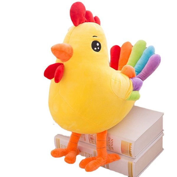 XIYUAN 14" Plush Chicken Stuffed Animal,(Rural Pastoral Style) Cute Rooster Plushie Pillow Toy Gifts for Kids