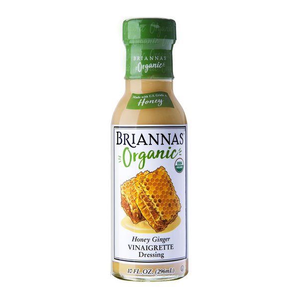 Briannas Organic Honey Ginger Vinaigrette Dressing, 10 FZ