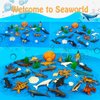 SCAHOW 24pcs Sea Creature Figurines - Realistic Ocean Animal Figures with Sharks, Whales & Octopus - Great for Easter Egg, Cake Topper & Gift