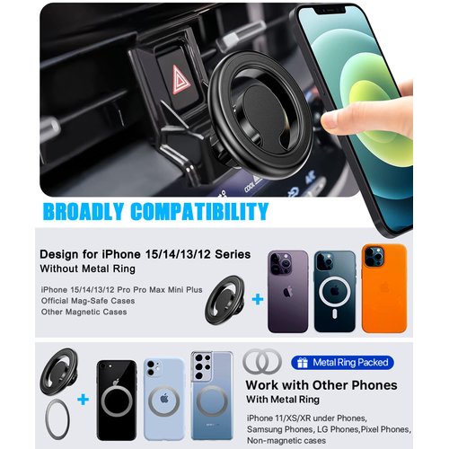 Mengfly Car Phone Holder Mount, for Toyota Corolla 2024 2023 2022 2021 2020, Air Vent Stand, Magsafe Magnetic Navigation Bracket, for Magsafe Case, iPhone 15 14 13 12 Pro Max Plus Mini, All Phones