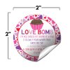 Love Bomb Heart Themed Hot Cocoa Bomb Packaging Sticker Labels for Valentine's Day, Total of 40 2" Circle Stickers by Amanda Creation