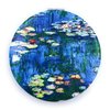 Aeisage Compact Mirror Small for Girls Handheld Mirror Folding Pu Leather Floral Mirror Compact Claude Monet Water Lilies Unique Gift for Sister, Diameter 2.75 Inch x 0.4 Inch Thickness