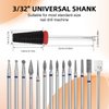 15 Nail Drill Bit Set with 1 Black 5 in 1 Ceramic Nail Drill Bit,3/32'' Ceramic Carbide Drill Bits for Nails,Bits for Nail Drill,