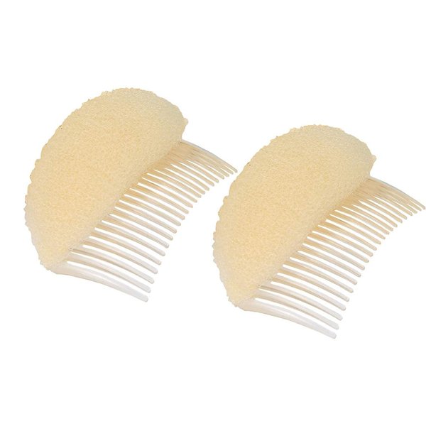 ericotry 2Pcs Charming Hair Comb Bump It Up Volume Inserts Bo Beehive Hair Base Insert Cushion Pad Hair Stick Bun Maker Hair Accessories for Women Lady Girl (Beige)