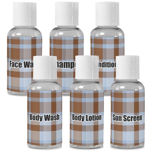 YouCustomizeIt Personalized Two Color Plaid Travel Bottles