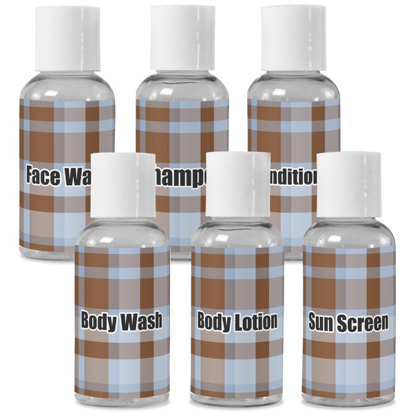 YouCustomizeIt Personalized Two Color Plaid Travel Bottles