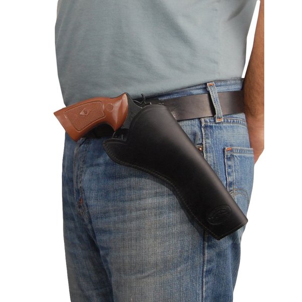 New Barsony Black Leather Cross-Draw Gun Holster for Ruger GP100 Right