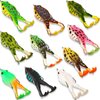 Leitee 10 Pcs Frog Lure, Topwater Fishing Lures, Trout Frog Lures for Bass Fishing Top Water Frog Soft Swimbait Floating Bait with Weedless Multiple Colour Fishing Lures for Freshwater Saltwater