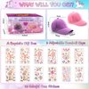 Christmas Gifts for Girls Decorate Your Own Baseball Cap with 12 Sheets Unicorn Gem Stickers, Fun Arts and Crafts Kit for Kids Age 4-12, 2PCS DIY Baseball Cap Birthday Gifts for Girls 4 5 6 7 8 9 10
