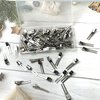 60Pcs Double Prong Pin Curl Clips, BesoAnan 1.8" Hairdressing Roller Alligator Hair for Styling Sectioning, Metal Duck Bill Hair Clips with Storage Box for for Makeup, Barber, DIY