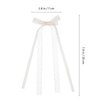 LIFKOME 2Pcs Lace Hair Bow Clips for Women White Ribbon Hair Bow Long Tail Tulle Bow Hair Accessories for Bridal Wedding