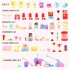 59 Pcs Dollhouse Furniture Accessories Sets Living Room Dining Room Bedroom Bathroom Miniature Doll House Furniture Plastic Pretend Doll Housework Cleaning Furniture Play Toy Gifts for Boy Girl Age 6+