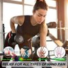 2 Pairs Arthritis Compression Gloves for Arthritis, Rheumatoid, Carpal Tunnel Pain, Driving, Typing Fingerless Gloves For Women Men, Support Hand, Wrist and Joint (Pure Black, Small)