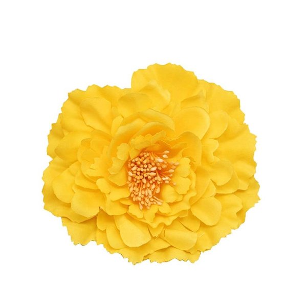 Koolgil Women's Bohemia Peony Flowers Hairpin Hair Clip Flower Brooch for Travel Party Festivals (Yellow) (Pack of 1)